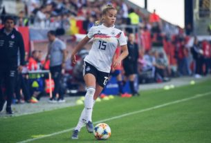 Giulia Gwinn, l'auteure de l'unique but de l'Allemagne contre la chine lors du 1er match de la poule B à la coupe du monde féminine 2019 en France