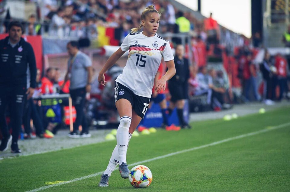 Giulia Gwinn, l'auteure de l'unique but de l'Allemagne contre la chine lors du 1er match de la poule B à la coupe du monde féminine 2019 en France