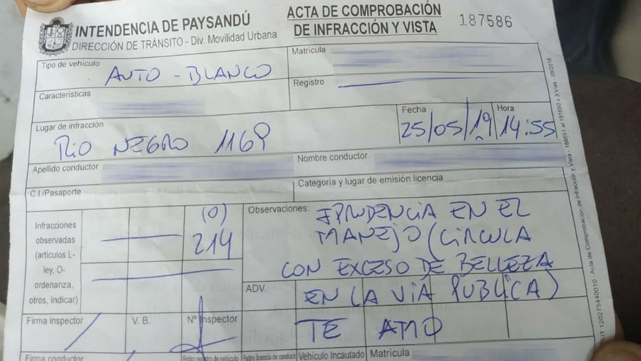 Le PV signé par le policier uruguayen