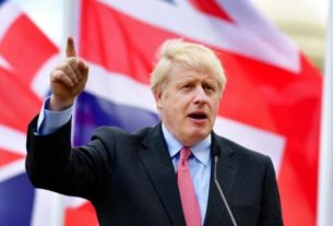 Boris Johnson lors de sa campagne avec son élection au poste de Premier minsitre britannique