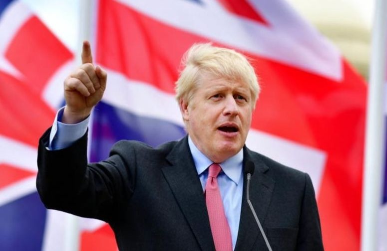 Boris Johnson lors de sa campagne avec son élection au poste de Premier minsitre britannique